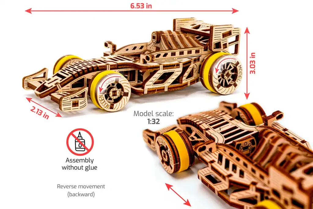 Puzzle 3D bolid DIY Wooden Model Kits for Adults to Build Cars 3D