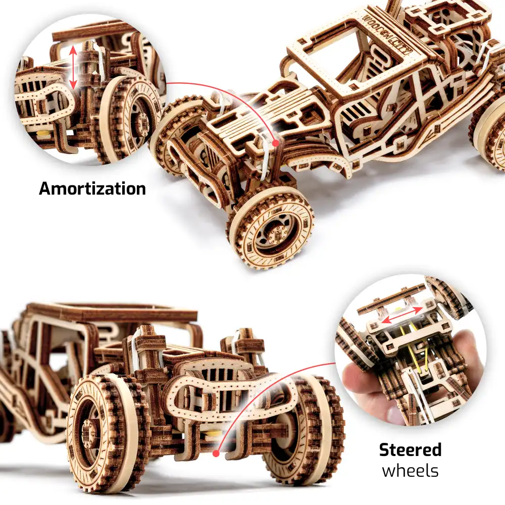 Wooden 3D Puzzle – Buggy Car (ages 14 and up) - Poland, New - The