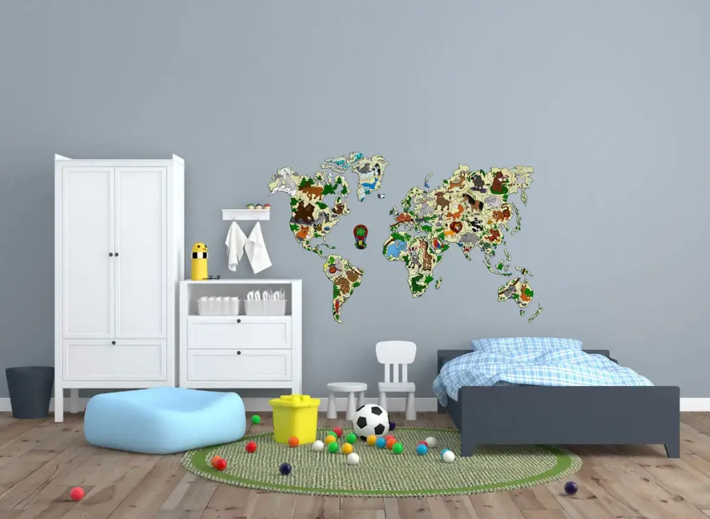 Wooden Map Puzzle 3D World World Map Animals XL Opis 8