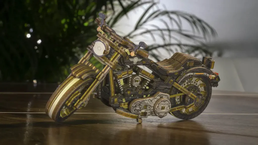 Puzzle 3D en Bois • Moto Cruiser – L'esprit Bois