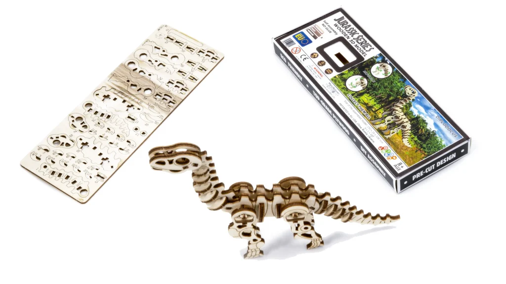 Wooden Puzzle 3D Dino Diplodocus Opis 1