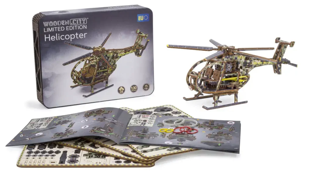 Wooden Puzzle 3D Helicopter Limited Edition Opis 104