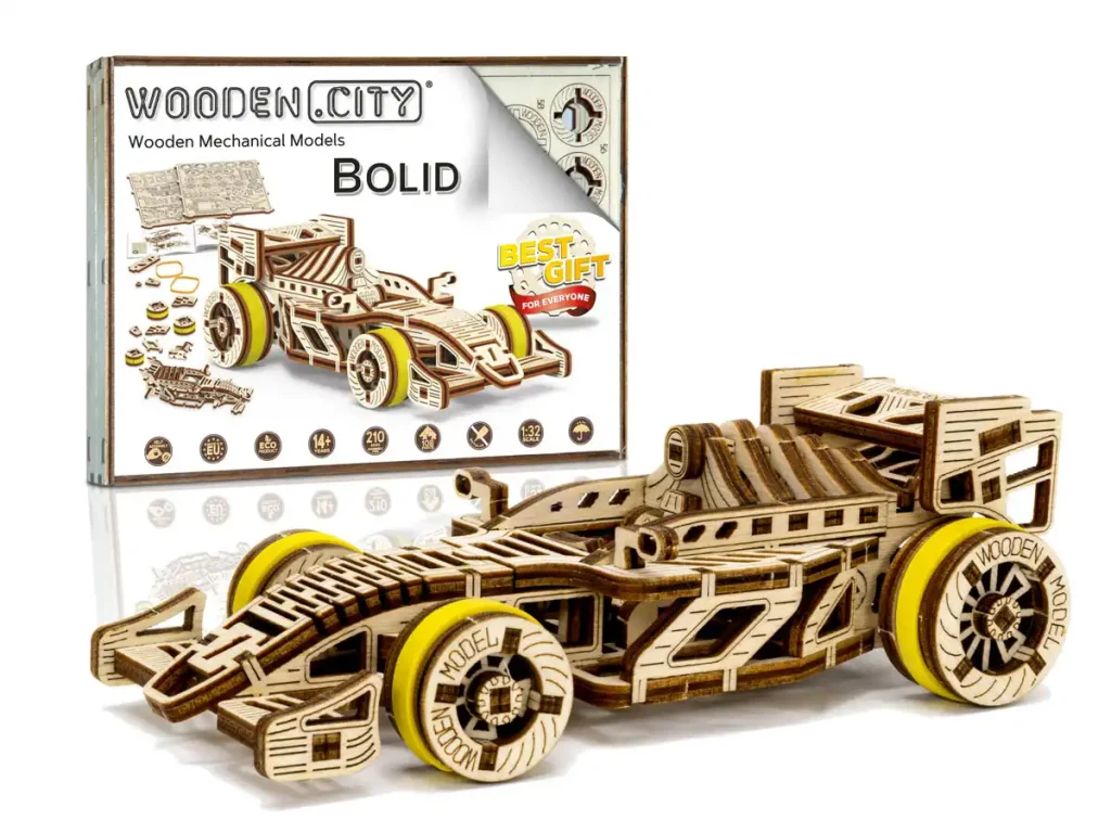 Puzzle 3D samochód Bolid Opis 1