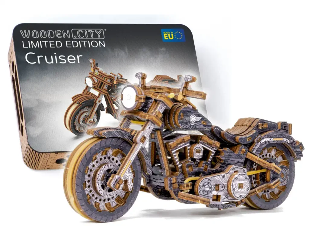 3D Wooden Motorbike Puzzle - Cruiser V-Twin Limited Edition | Wooden.City