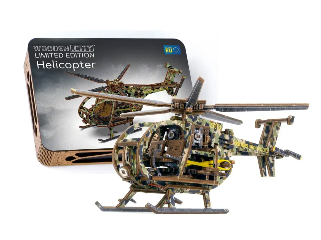 Wooden Puzzle 3D Helicopter Limited Edition Opis 106