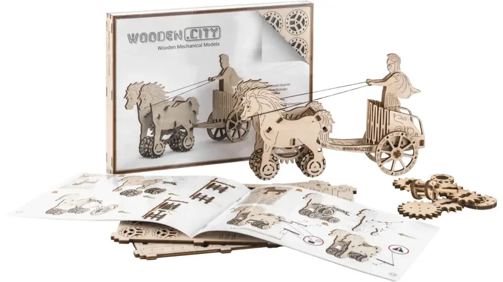 Wooden Puzzle 3D Roman Chariot Opis 3
