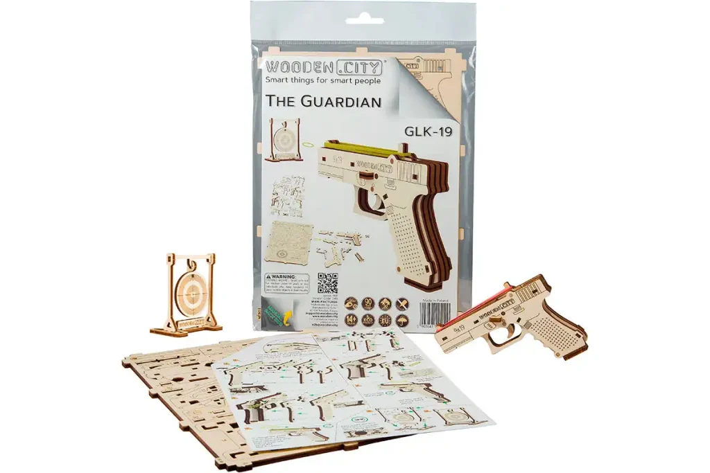 Wooden Puzzle 3D Gun The Guardian GLK-19 Opis 3