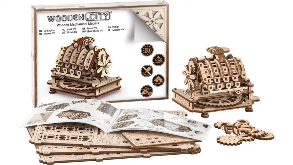 Wooden Puzzle 3D V8 Engine Opis 3