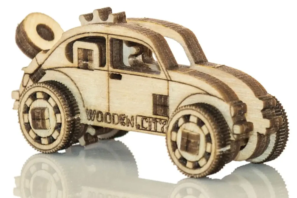 Wooden Puzzle 3D Car Widgets Vintage Transport Opis 3