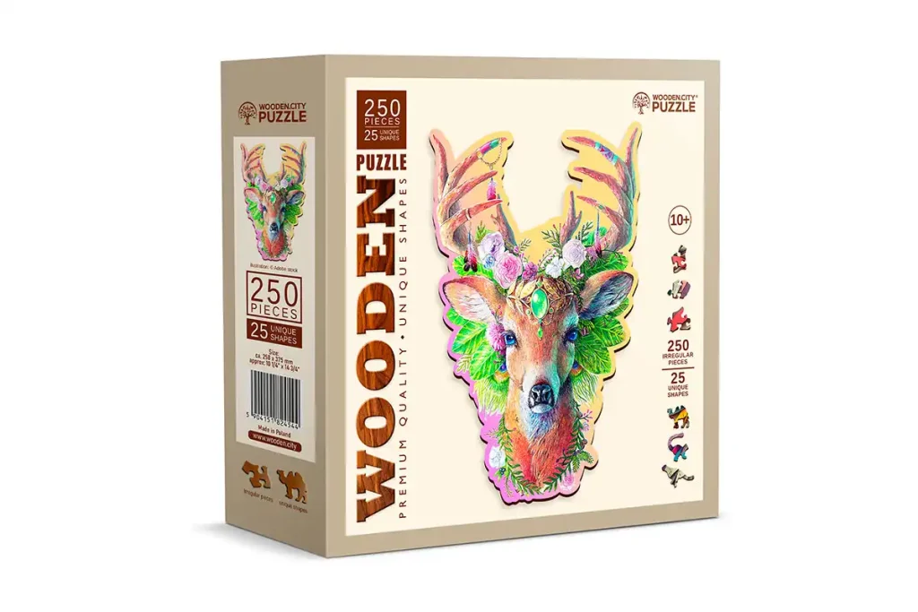 Wooden Puzzle 250 Modish Deer Opis 5