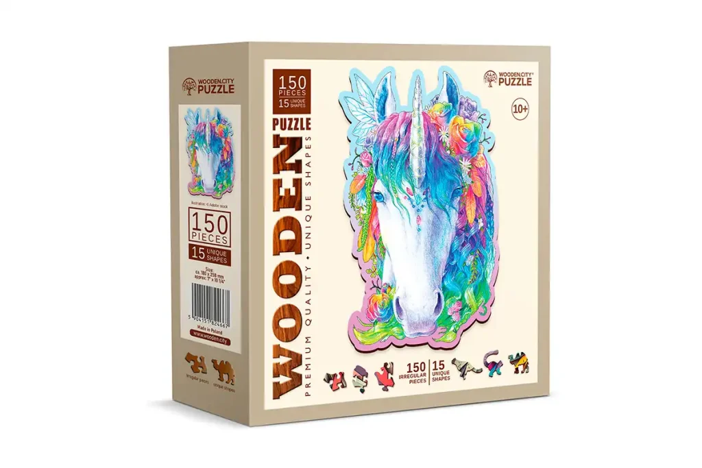 Wooden Puzzle 150 Stylish Unicorn Opis 5