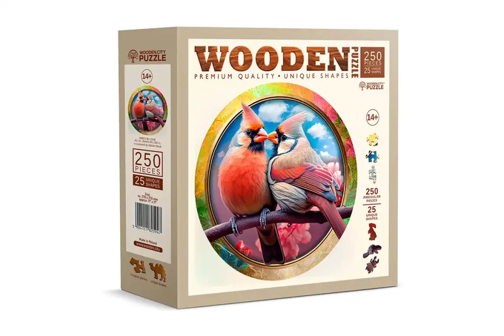 Wooden Puzzle 250 Birds In Love Opis 1