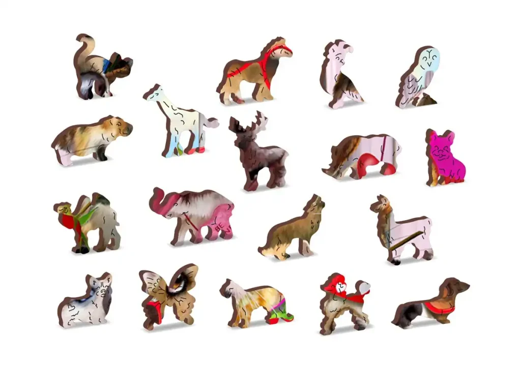 Drewniane puzzle w kształcie zwierząt 1000 Czas Na Imprezę Opis 5