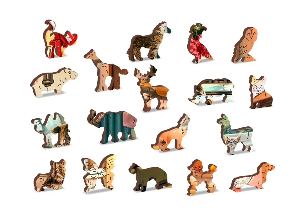 Puzzle Drewniane w kształcie zwierząt 1000 Kitten Kitchen Capers opis 3