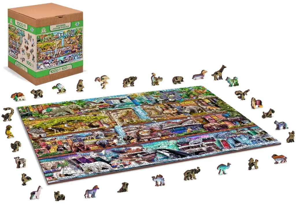 Puzzle Drewniane w kształcie zwierząt 1000 Amazing Animal Kingdom opis 2