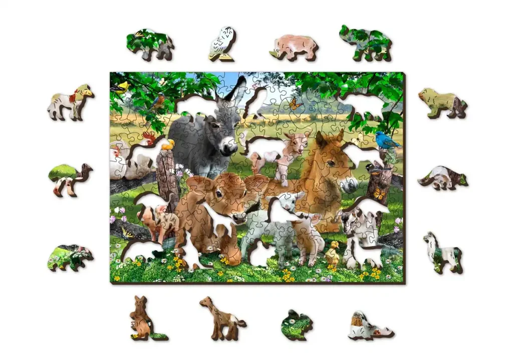 Wooden Puzzle 200 Farm Kindergarten opis 1