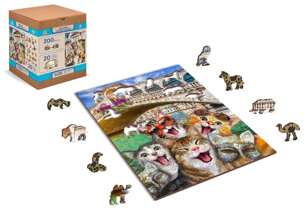 Wooden Puzzle 200 Kittens In Venice opis 2