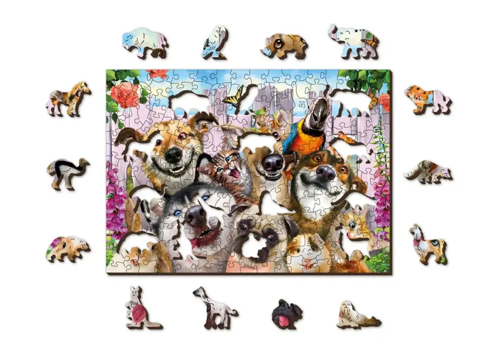 Wooden Puzzle 200 Crazy Pets opis 1