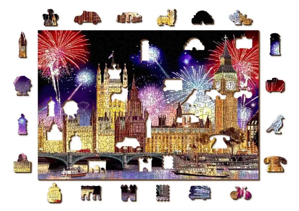 Wooden Puzzle 500 London By Night Opis 9