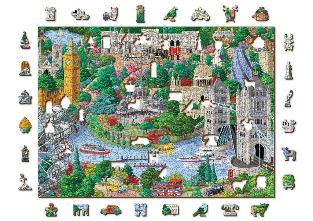 Puzzle Drewniane 1000 Atrakcji Londynu Opis 9