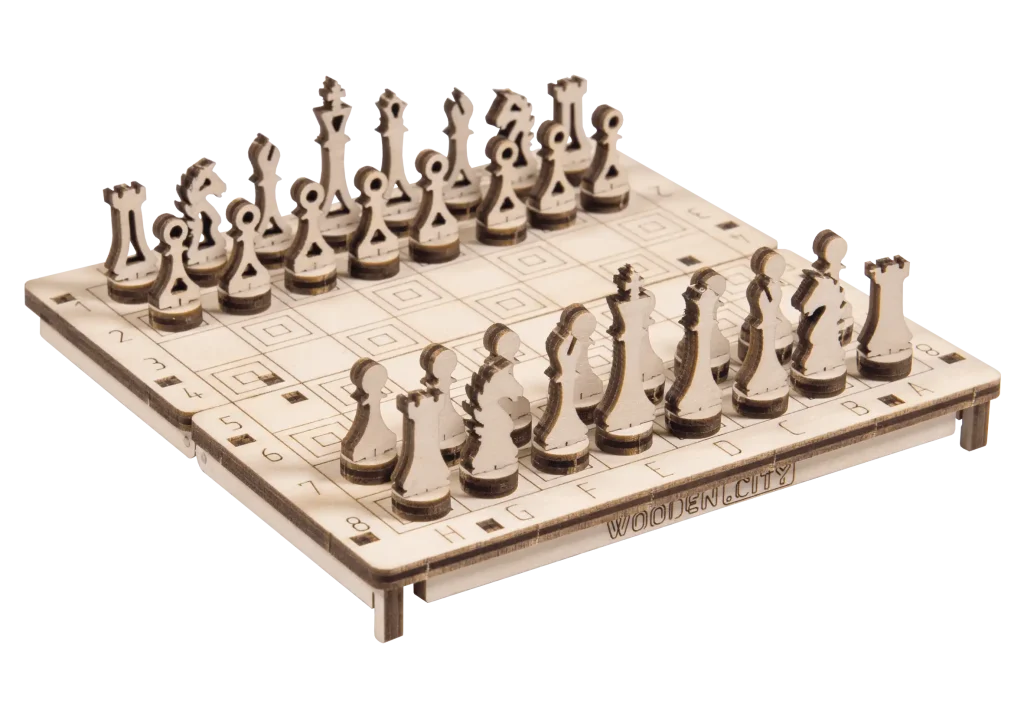 Wooden Puzzle 3D Game Chess and Checkers 2 in 1 Set Opis 4