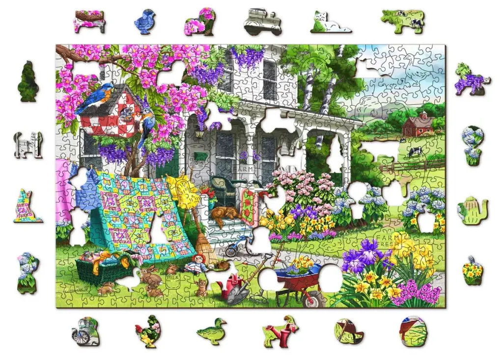 Wooden Puzzle 500 Countryside Garden Opis 9