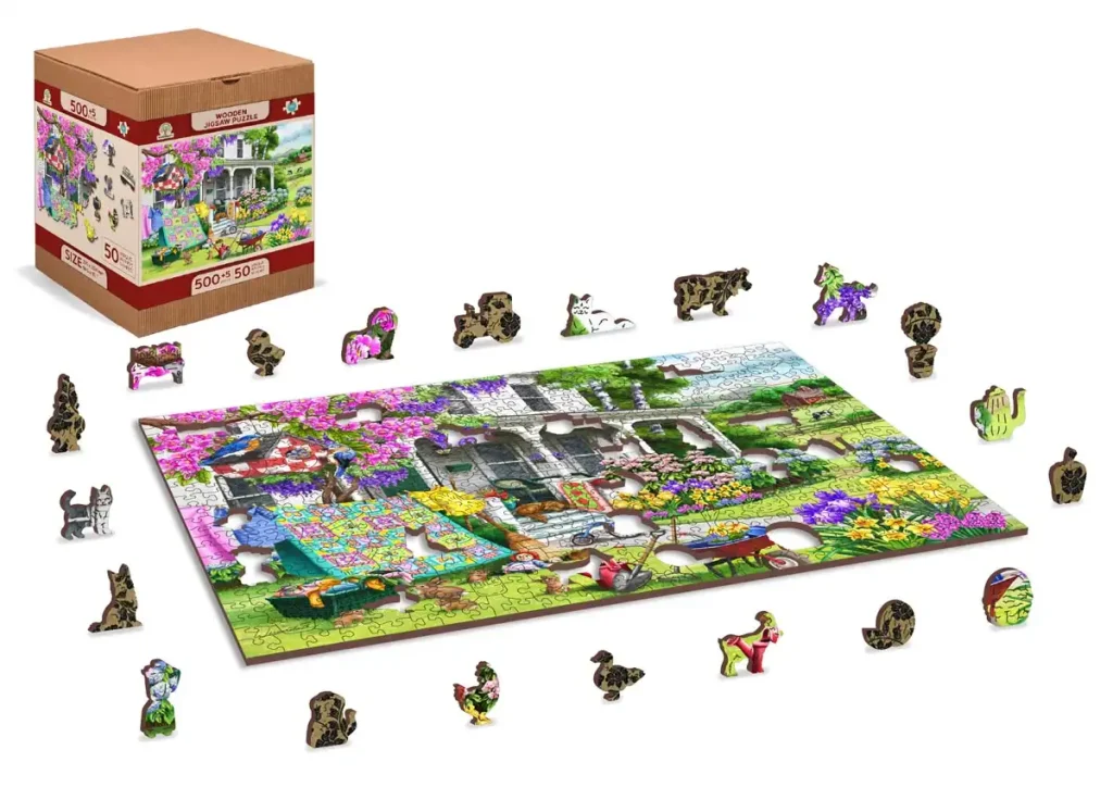Wooden Puzzle 500 Countryside Garden Opis 3