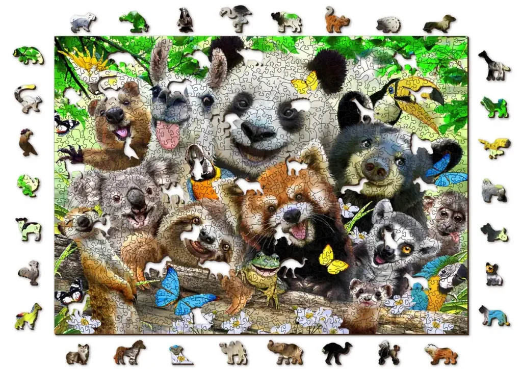 Drewniane puzzle w kształcie zwierząt 1000 Raj Niedźwiedzi Opis 9