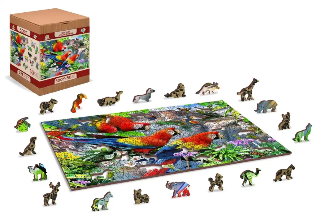 Wooden Puzzle 500 Parrot Island Opis 3