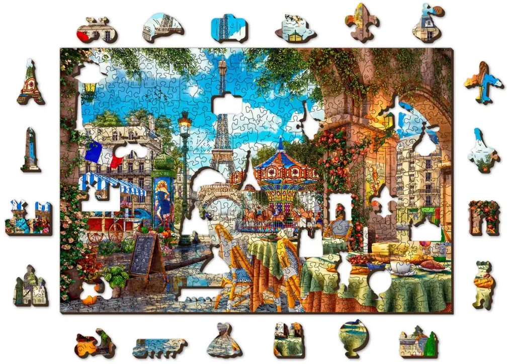 14,8 Cm / 5,82 Pouces 5 Pièces Puzzle En Bois À Motif Aléatoire