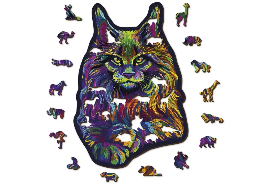 Wooden Puzzle 274 Rainbow Wild Cat Opis 7