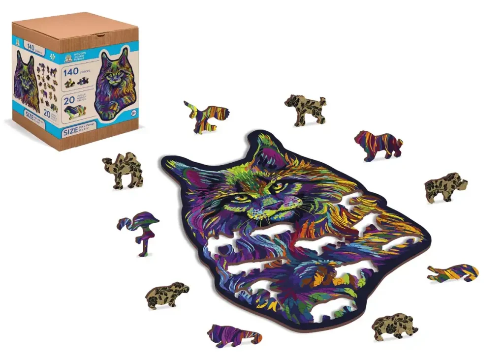 Wooden Puzzle 140 Rainbow Wild Cat Opis 5