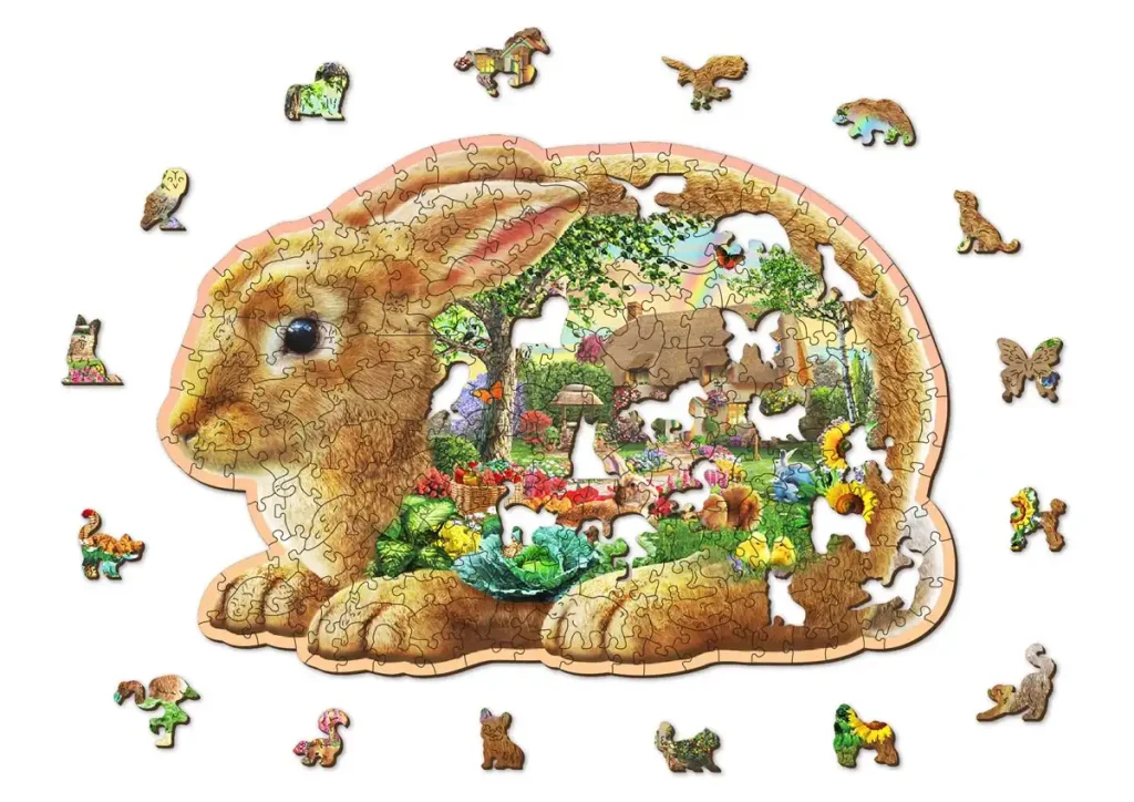 Wooden Puzzle 250 Garden Bunny Opis 9