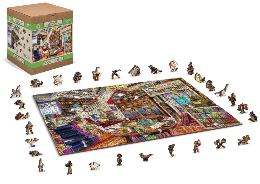 Wooden Puzzle 1000 Wish Upon A Bookshop Opis 3