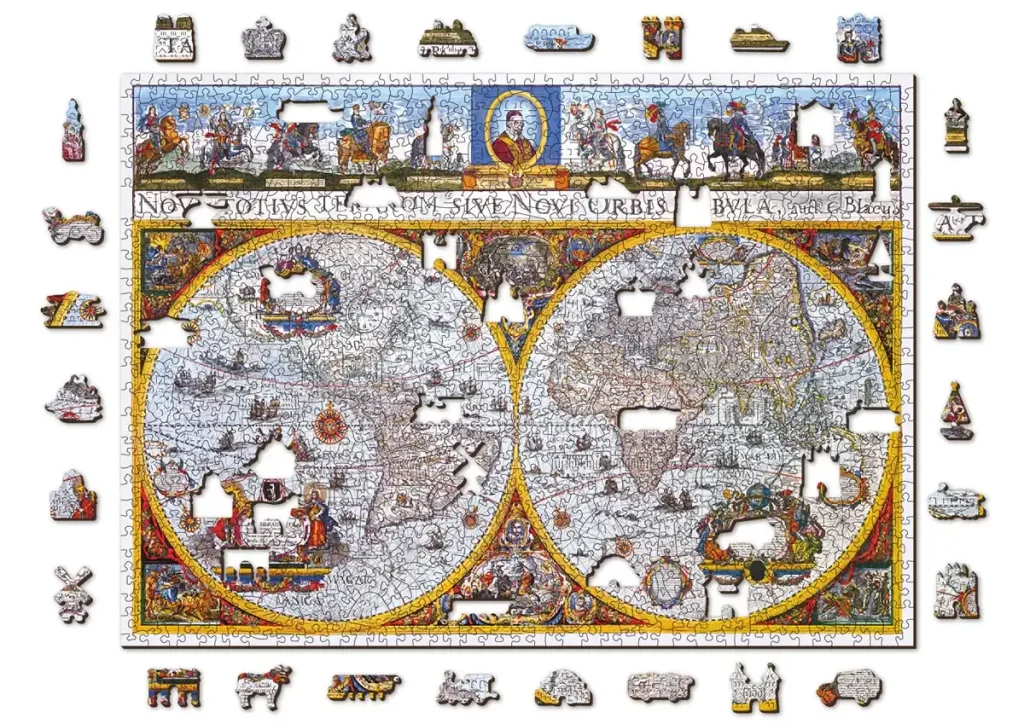 Wooden Puzzle 1000 Nova Terrarum Antique Map Opis 9