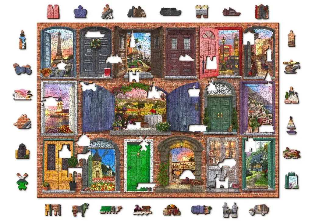 Wooden Puzzle 1000 Open And Closed Doors Opis 9