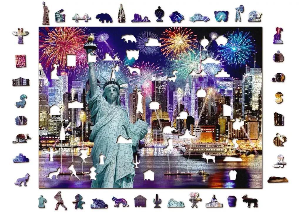 Wooden Puzzle 1000 New York By Night Opis 9