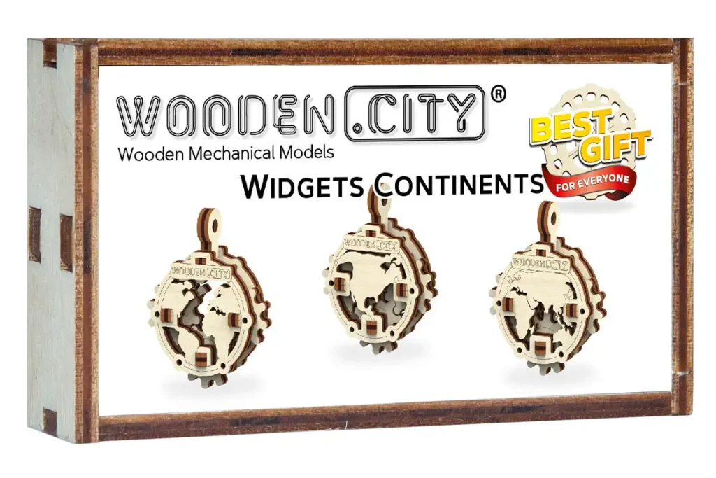 Wooden Puzzle 3D Travel Widgets Continents Opis 6