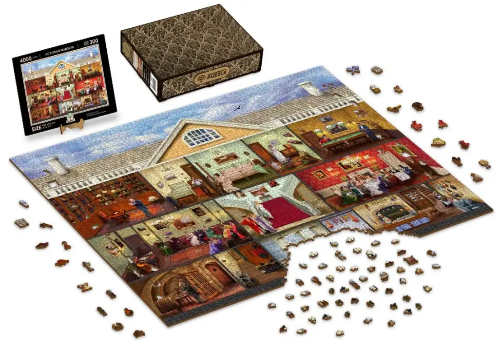 Wooden Puzzle 4000 Victorian Mansion Opis 7
