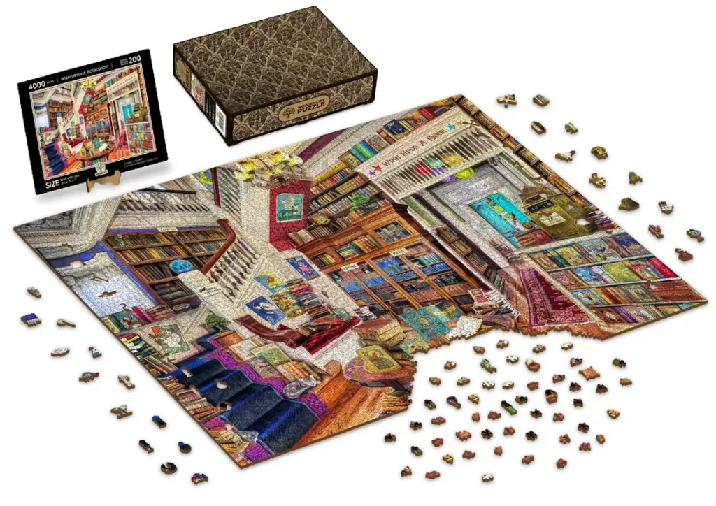 Wooden Puzzle 4000 Wish Upon A Bookshop Opis 9