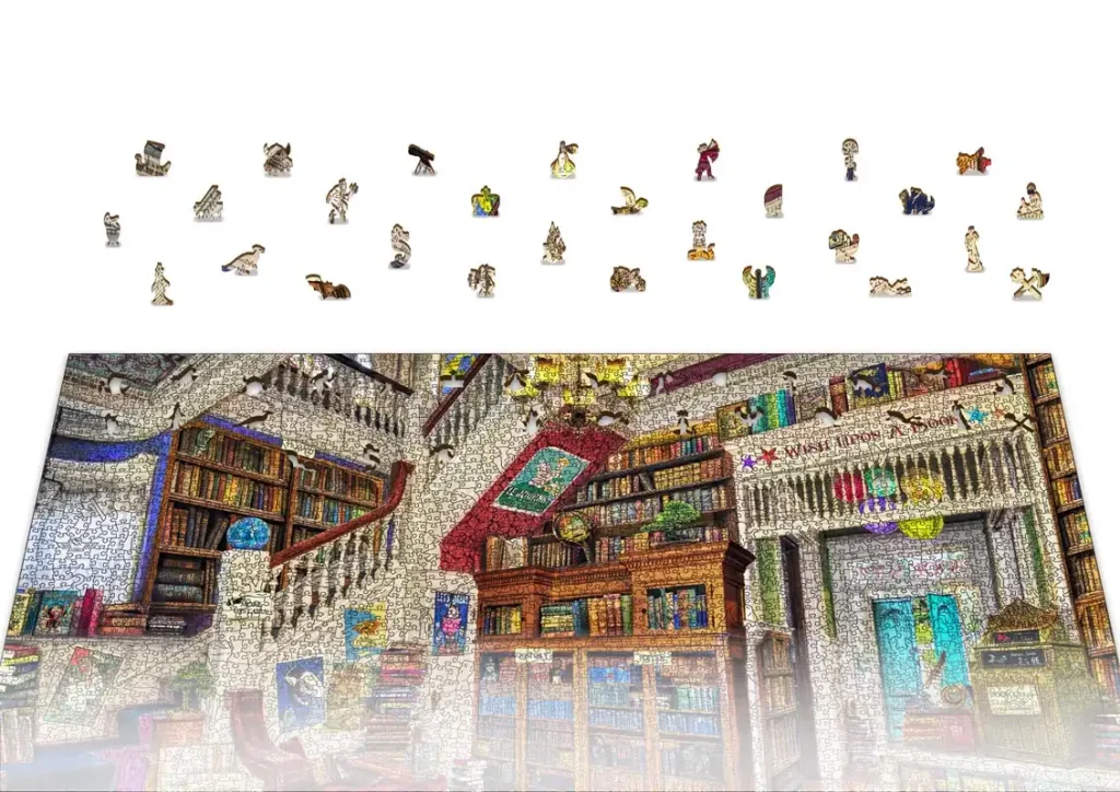 Wooden Puzzle 4000 Wish Upon A Bookshop Opis 8