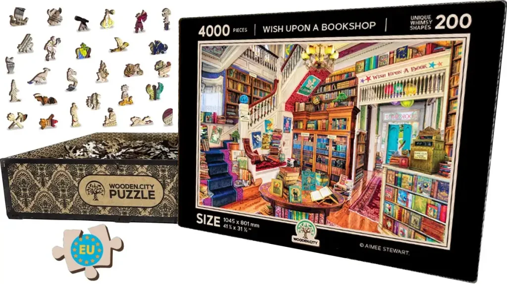 Wooden Puzzle 4000 Wish Upon A Bookshop Opis 2