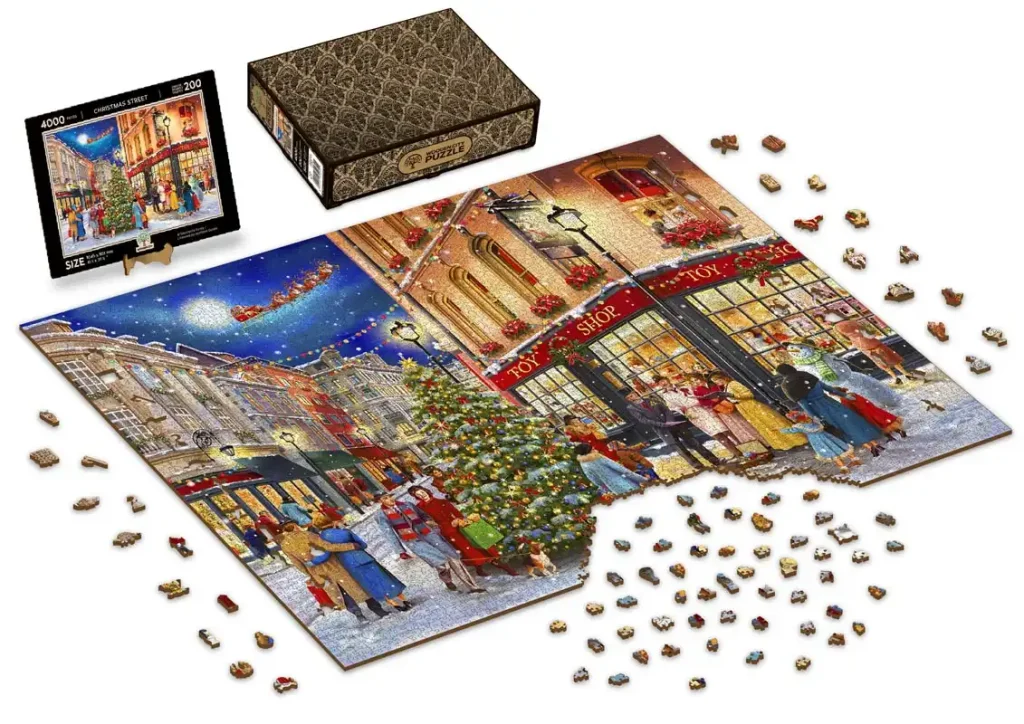 Wooden Puzzle 4000 Christmas Street Opis 11