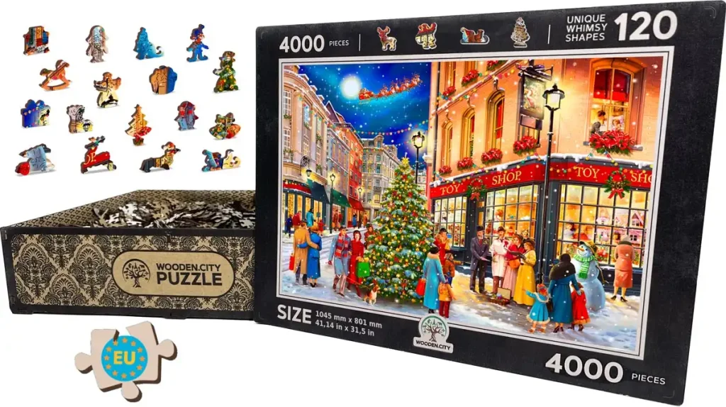 Wooden Puzzle 4000 Christmas Street Opis 2