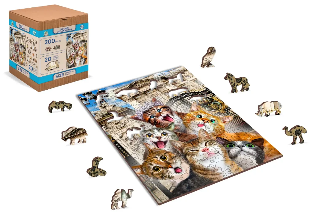 Wooden Puzzle 200 Kittens In London opis 2
