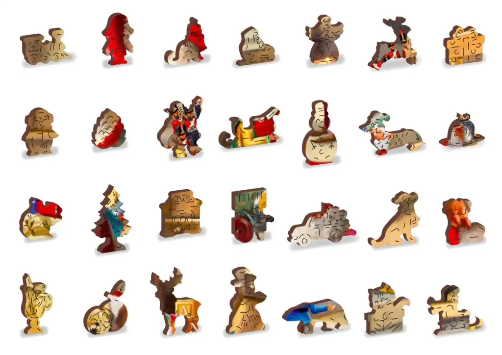 Puzzle Drewniane 1000 Dwustronne Santa’s Workshop XL opis 3