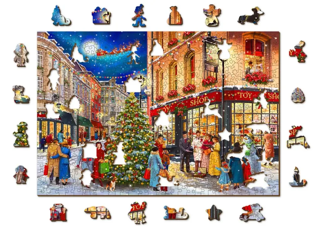 Wooden Puzzle 500 Christmas Street Opis 9