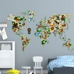 Wooden Map Puzzle 3D World World Map Animals XL 4