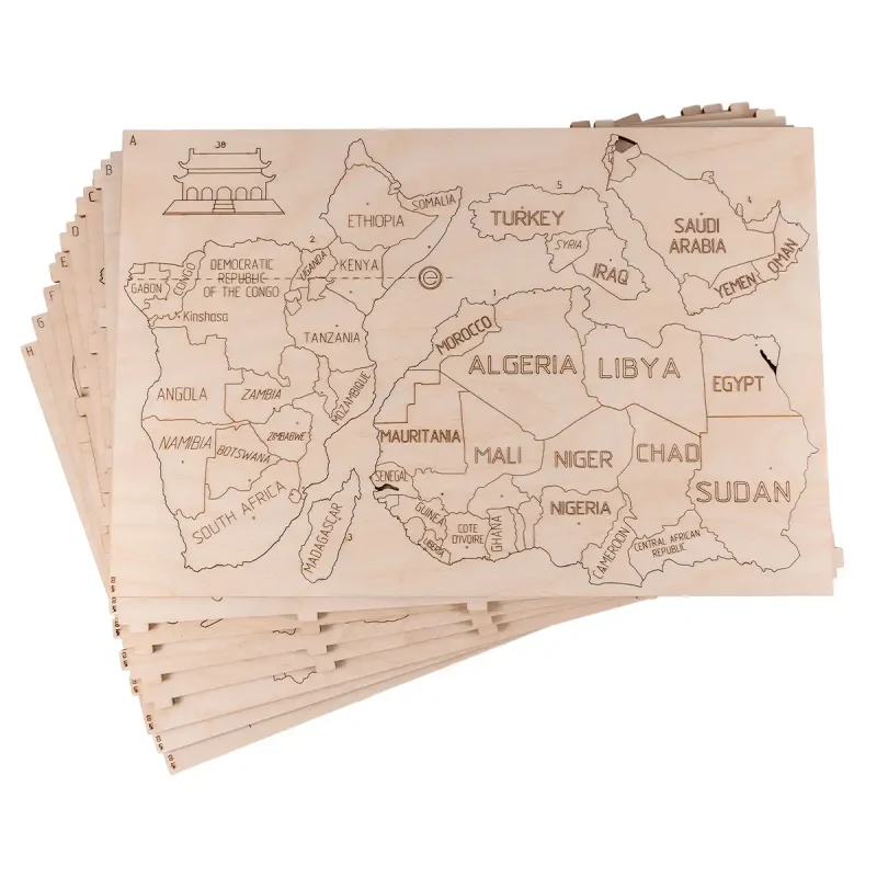 Wooden Map Puzzle 3D World World Map XL 2