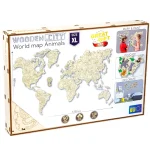 Wooden Map Puzzle 3D World World Map XL 14